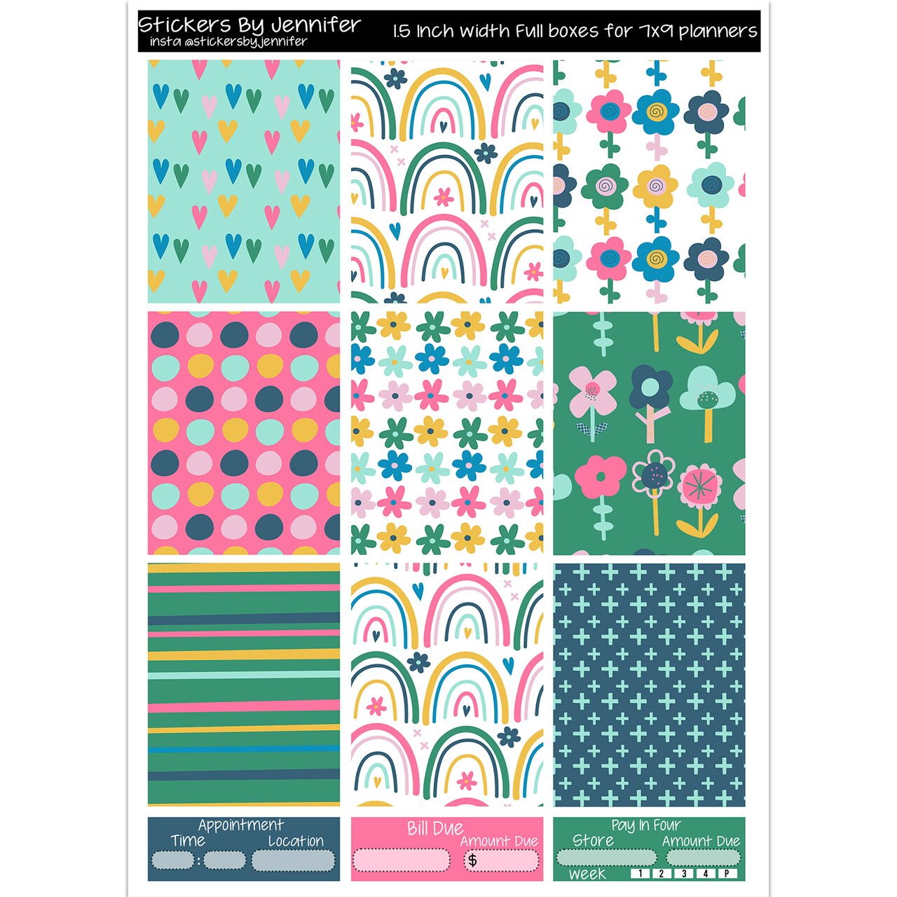 Rainbow Floral Full Box Planner Stickers Scrapbooking Kids DIY Arts Crafting